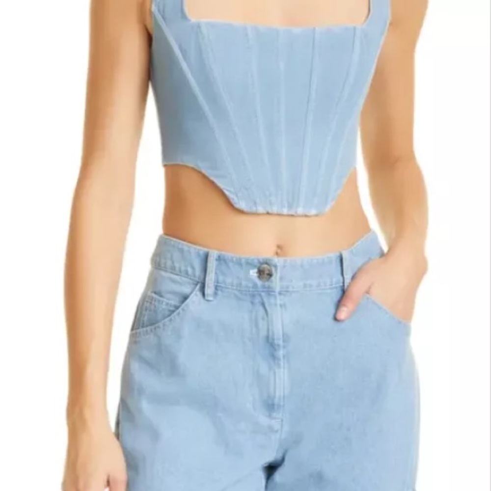 Staud Alice denim corset